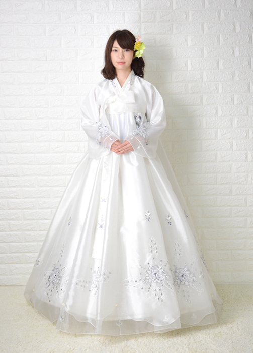 韓服　チマチョゴリ　結婚式　ポジャギ　高級　白