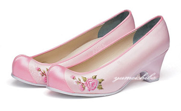 チマチョゴリの靴韓服靴 牡丹刺繍コッシン 20薄ピンク×ピンク 女性用 ...